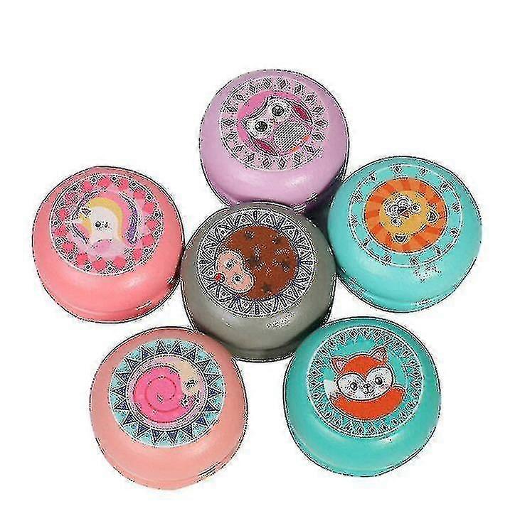 نمط خشبي Yo-yo الموضوع التحكم عيد ميلاد كرنفال جائزة الأطفال هدية 6 قطع