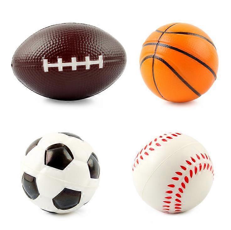 Grip Ball Rugby Piłka do koszykówki Piłka nożna Pianka, Zestaw 4 piłek dla małych dzieci Miękka piłka nożna, baseball, koszykówka i rugby dla dzieci