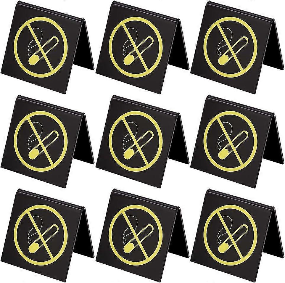 10Pcs Double-Sided Acrylic No Smoking Table Tent Signs Non Smoking Desk Logo Indicator No Smoking No Vaping Sign No Smoking Table Sign for Resturant O