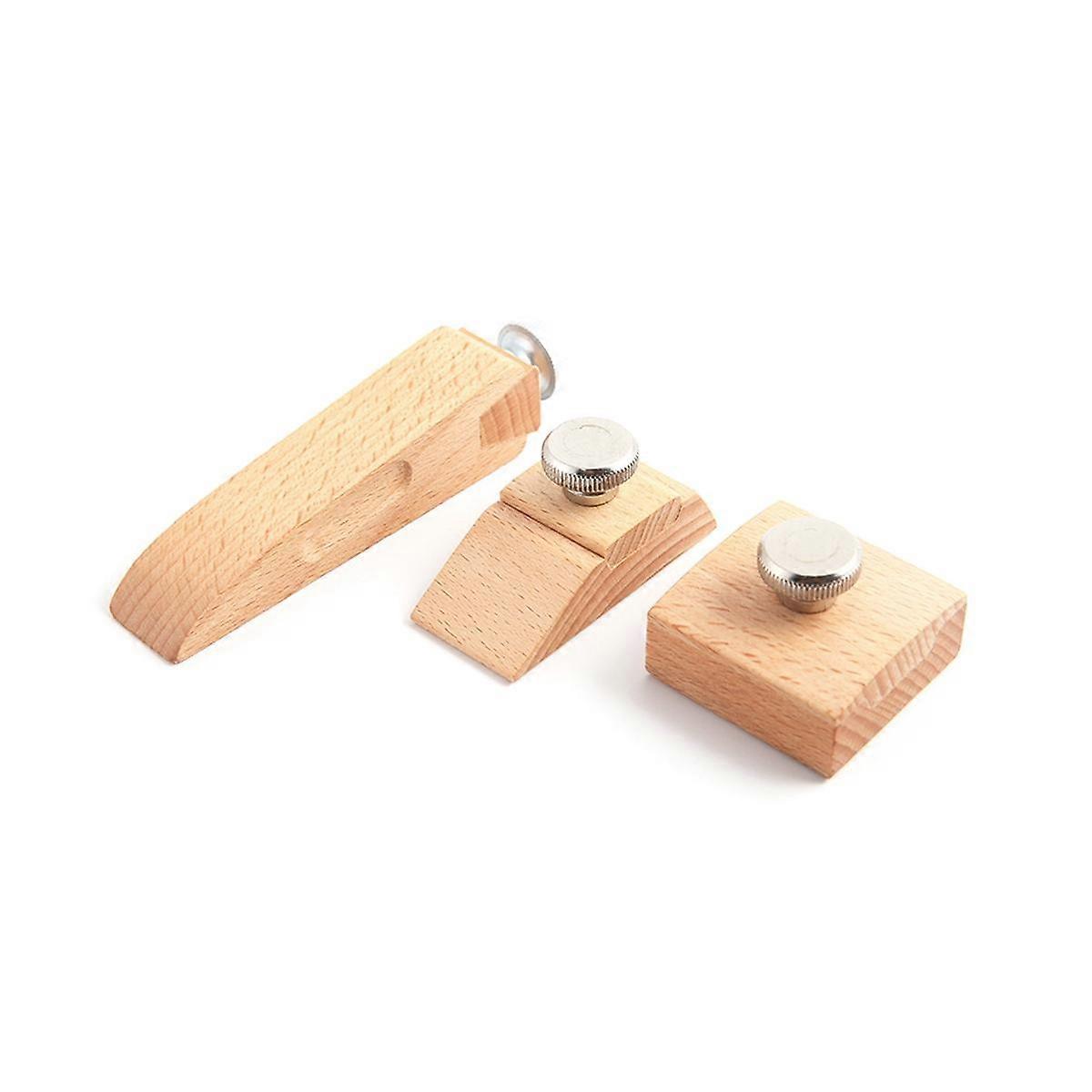 3Pcs Wooden Sandpaper Block Set Square Bevel Wedge Hand Sanding Block Handmade Leather Edge Grindin
