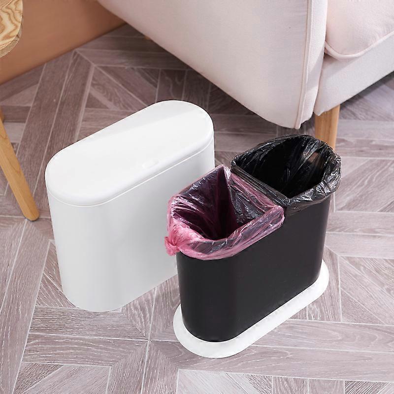 Dual Layer Trash Can Plastic Removable Space-saving Simple Garbage Can