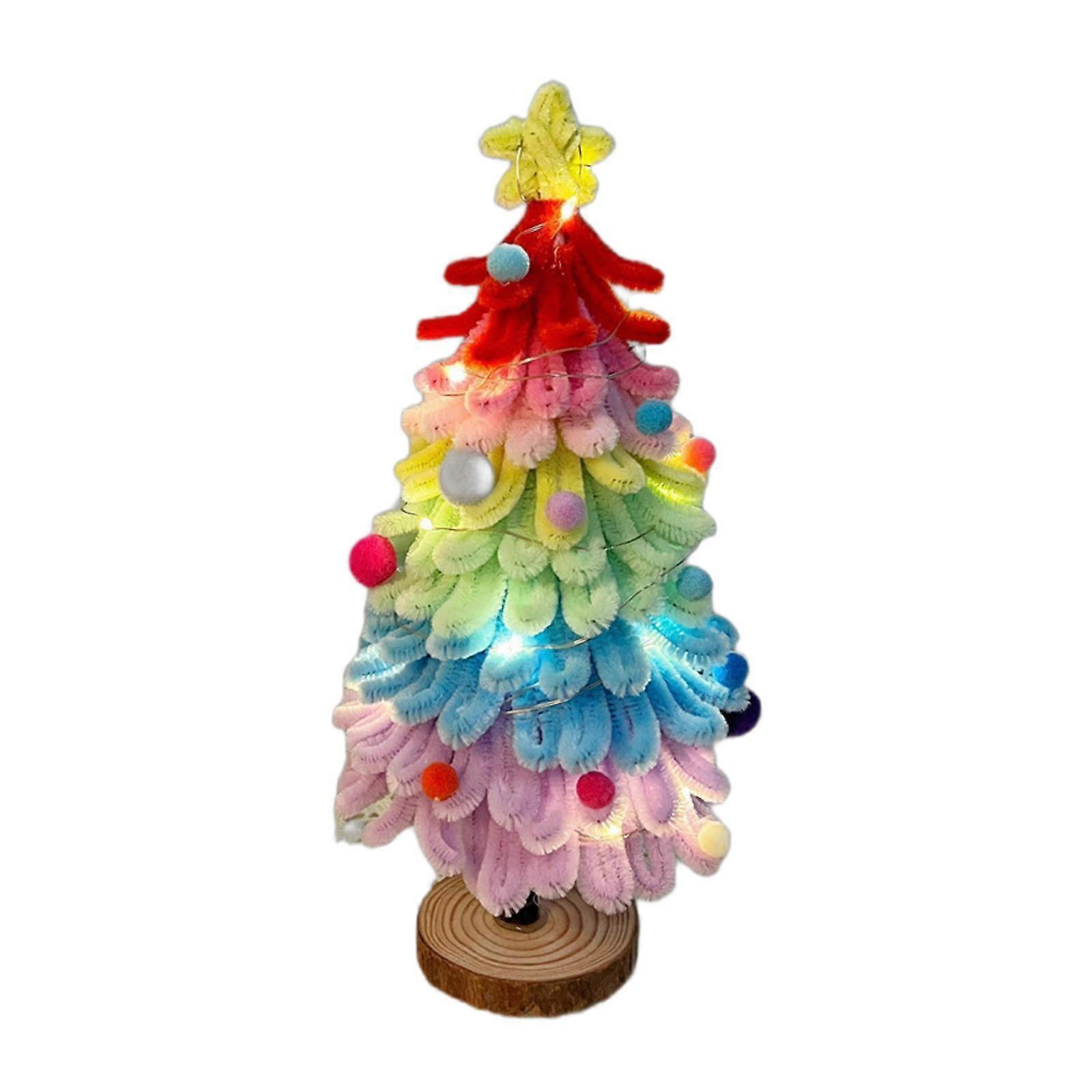 DIY Christmas Tree Handmade Kit Artwork Ideal Gift for Shelf Showcase Office Colorful