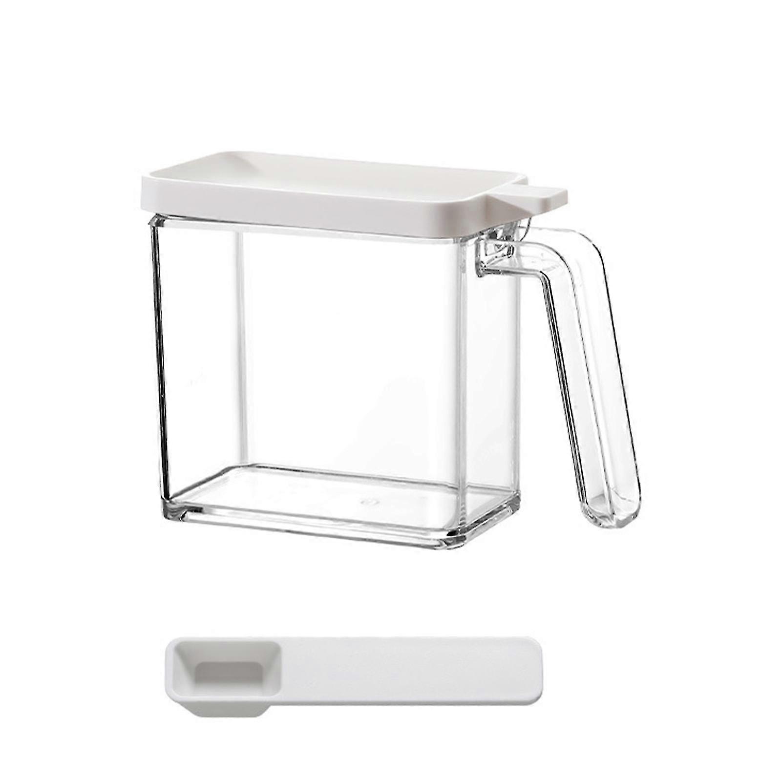 Clear Condiment Canisters Pot With Lid Large Capacity Reusable Stackable Seasoning Jar Ideal Gift For Family Friends And