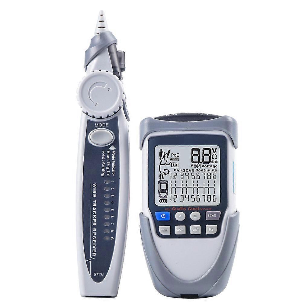 Handheld Network Cable Tester LCD Large Screen Display Digital Wire Trackers Continuity Voltage Polarity Checking POE Test