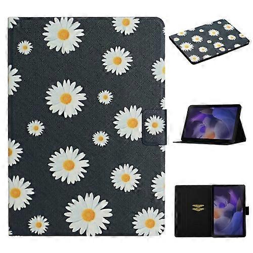 For Samsung Galaxy Tab A9 Flower Pattern Horizontal Flip PU Tablet Case with Sleep / Wake-up Function