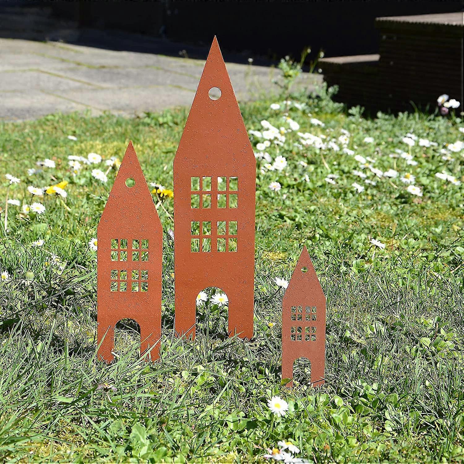 Set Mit 2 Rostigen Tulpen Als Gartendeko – Eisen-Gartenstäbe Mit Rustikalem Look, Für Beet, Balkon Oder Terrasse