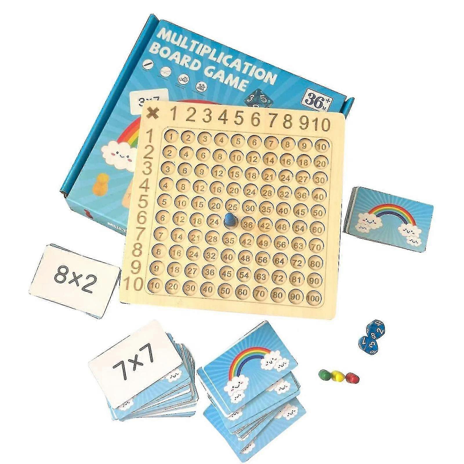 Wooden Multiplication Board Game Children Math Educational Toys Counting Interactive Hundred