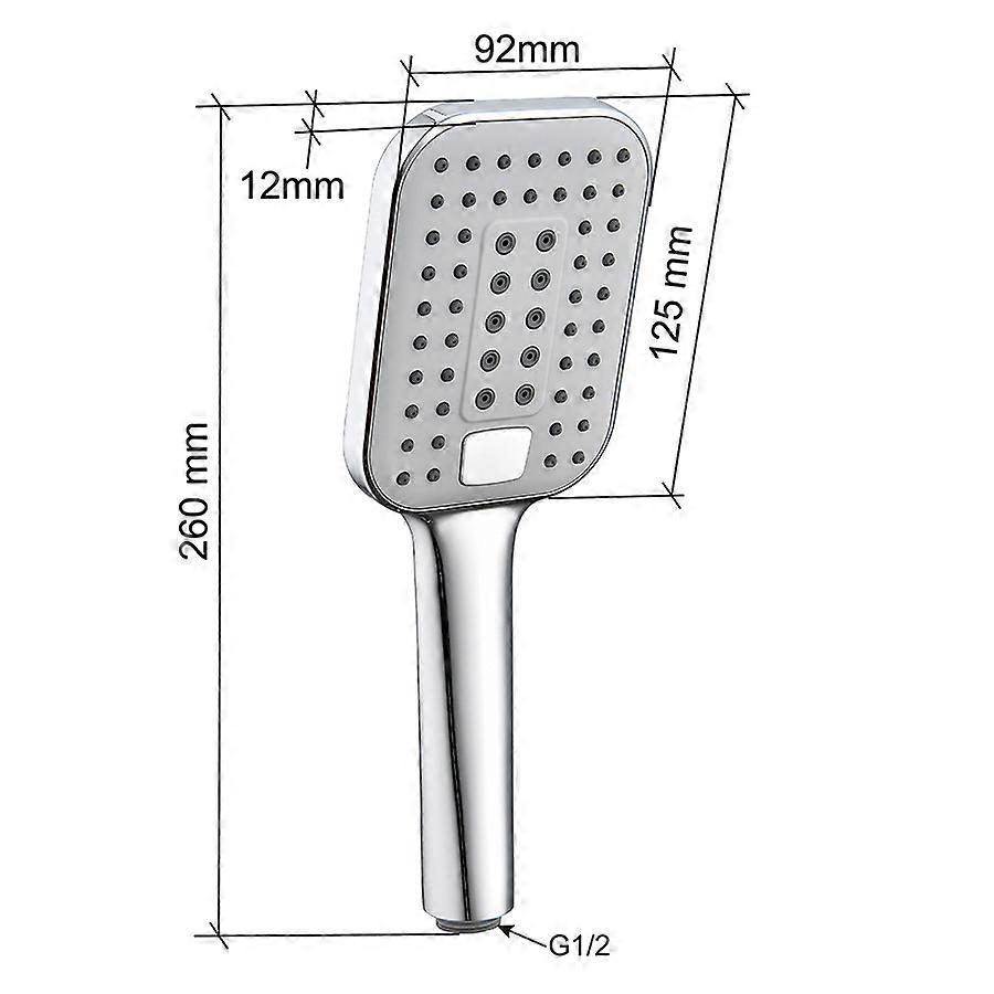 Three-Function Sprinkler Square Handheld Spray Shower in Bathroom Large Outlet Shower,2024 Ping