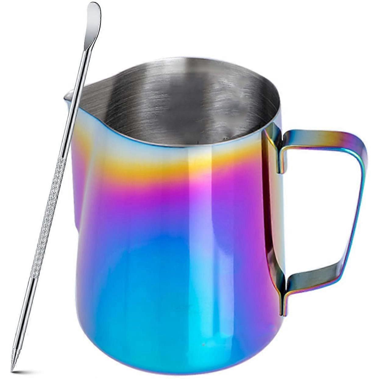 Set of 6 Coffee Cup with Saucer and Spoon Set,Stainless Steel Double Walled Mug Latte Cappuccino Te