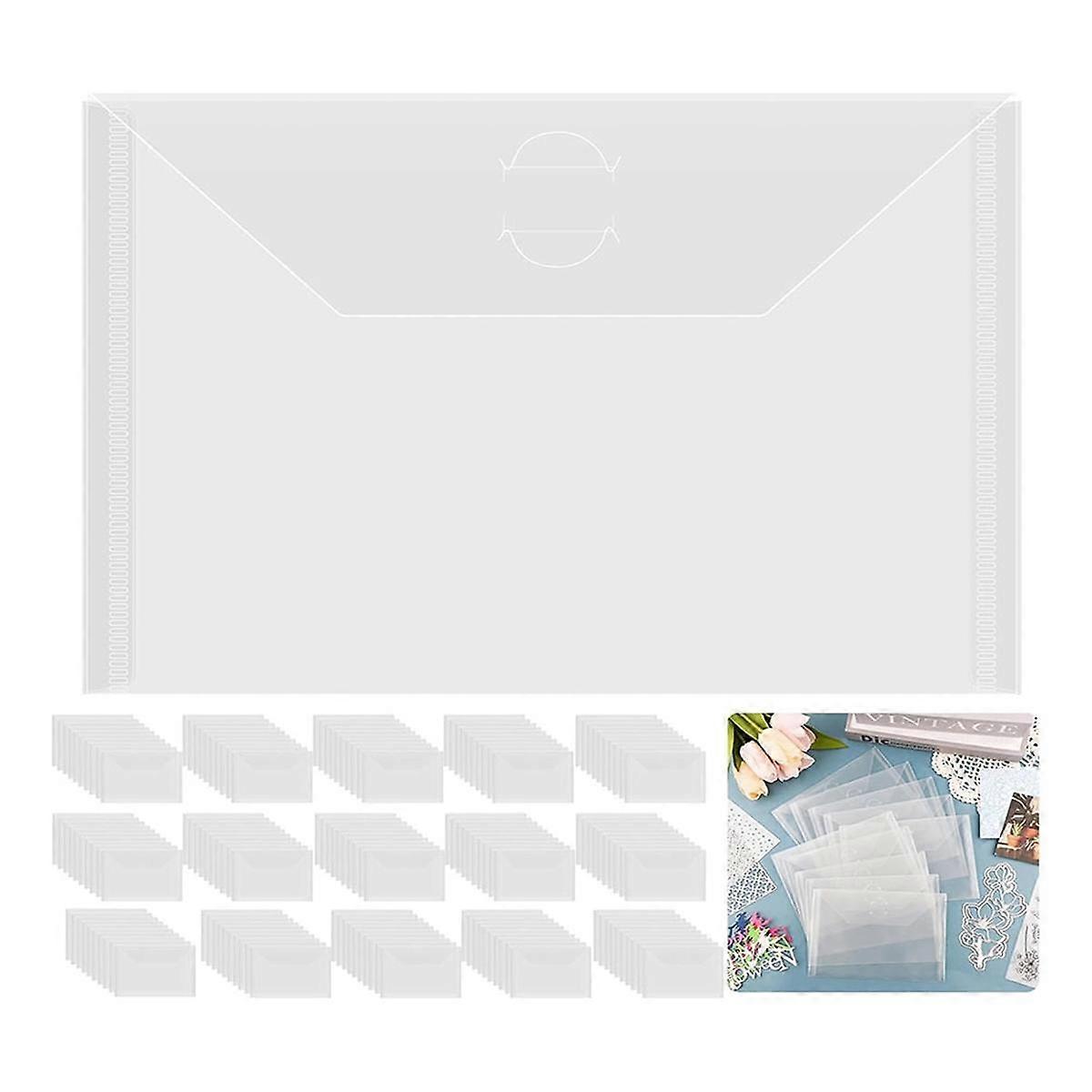 150Pack7x5In Storage Envelopes,Resealable Plastic Envelopes Pockets Storage Bag for Clear Stamp,,Sc