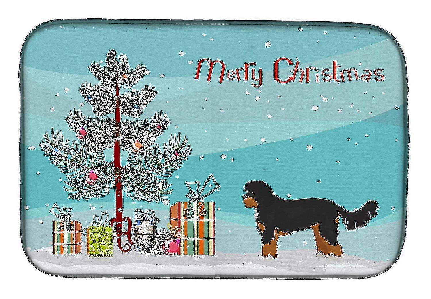 carolines Treasures Ck3811ddm Black And Tan Cavapoo Christmas Tree Dish Drying