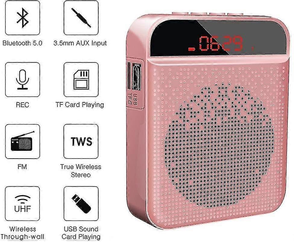 Draagbare stemversterker, Blutooth Waistband Stemversterker Rose Gold