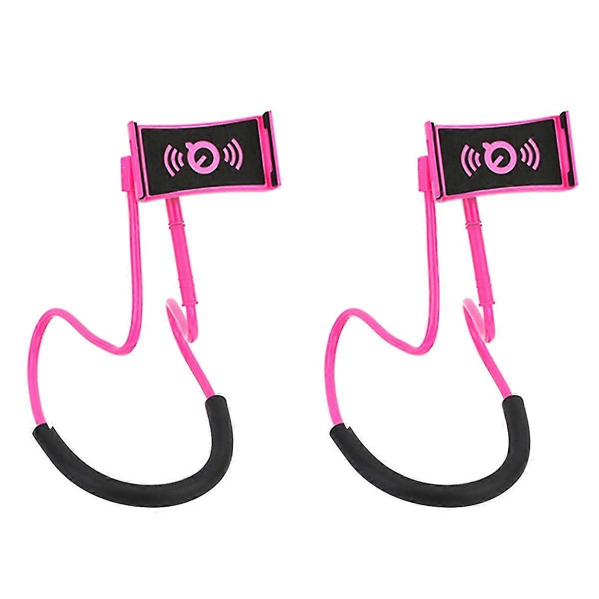 2pcs Universal Hängend am Hals Lazy Phone Halter DIY Free Drehständer Auf dem Tisch Smart Multiple Funktionen Handy Mount Stand Lazy Bracket (Rose