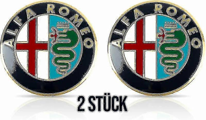 2 X 74Mm Alfa Romeo Badge Gt 147 159 Brera Mito Giulietta Giulia Hood Size 2