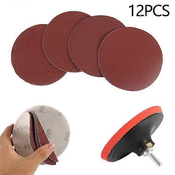 125mm Backing Pad with Hook and Loop, 10mm Drill Adaptor, 8 Sanding Sheets (60-240 Grit) for Angle Grinders and Polishers