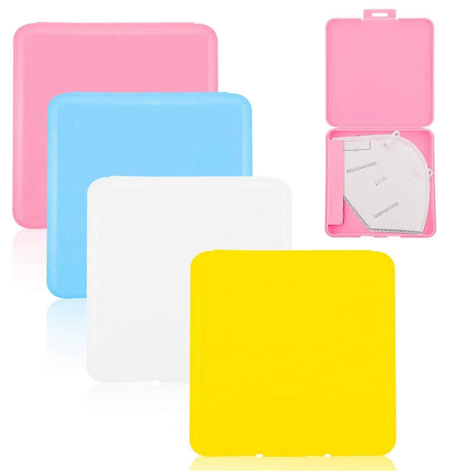 4pieces Storage Box For Disposable Face Cover, Portable Palm Size Face Cover Holder Organizer, Dustproof Random Color
