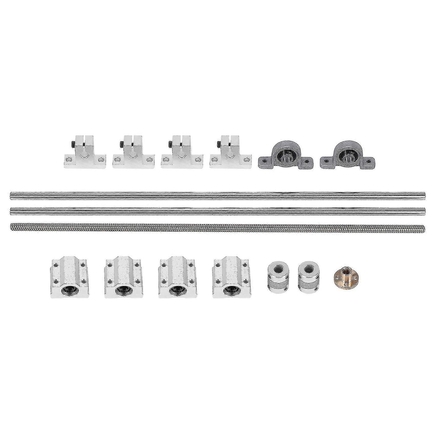 15pcs 400mm Optical Axis Guide Bearing Housings Linear Rail Shaft Support Screws Set