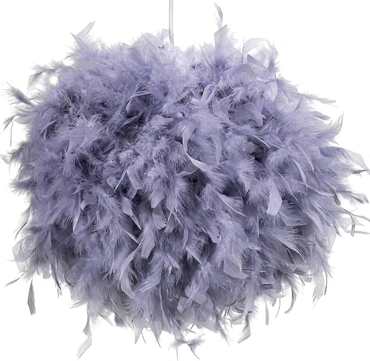 Yuzee Light Feather Shade | Lamp Shades For Pendant Ceiling Table Lamp, Floor Lamp | Fluffy Feather Lampshade Ceiling Shade For Living... Large