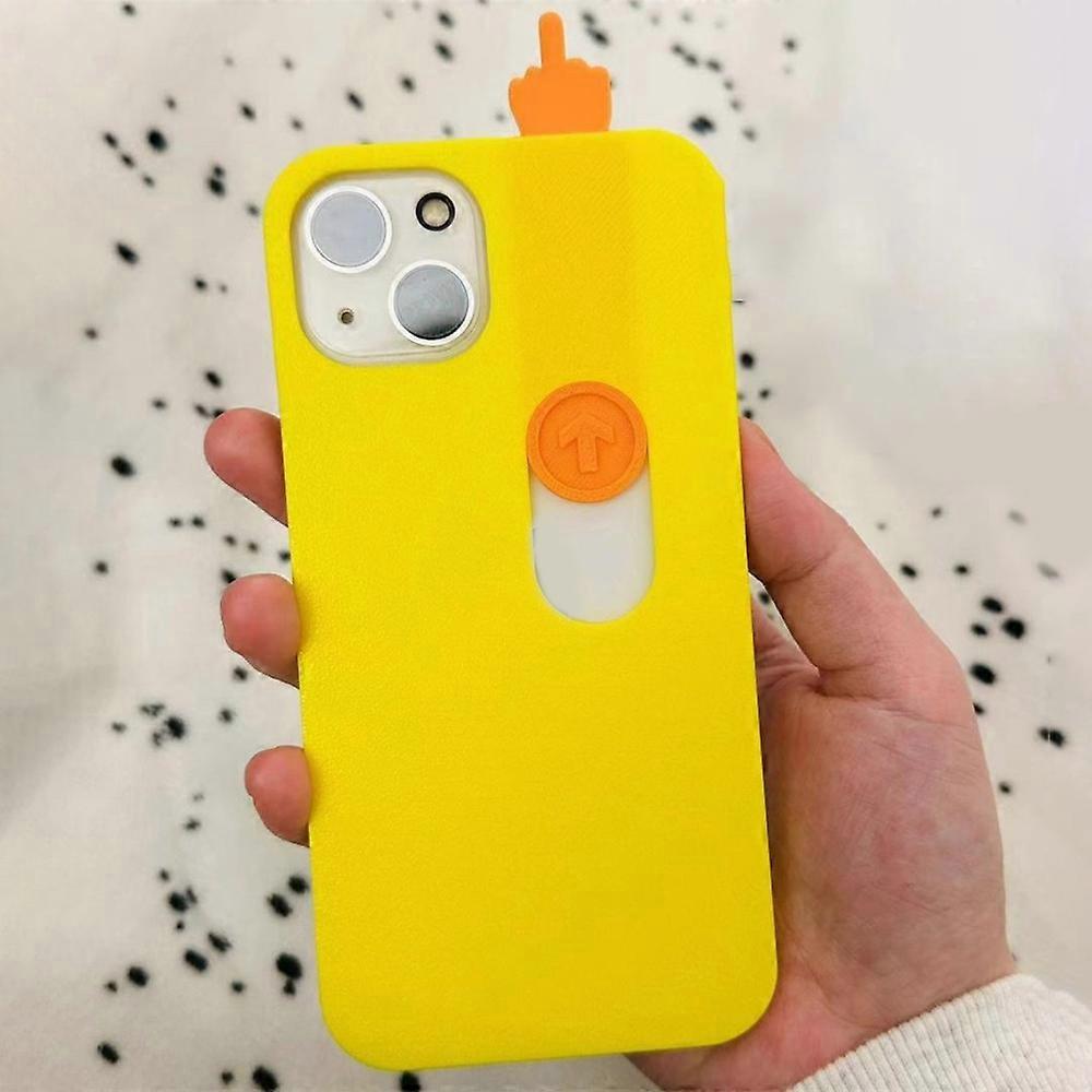 1pc 3D Printed Sliding Middle Finger Phone Case Toy Gesture Model for iPhone15-14