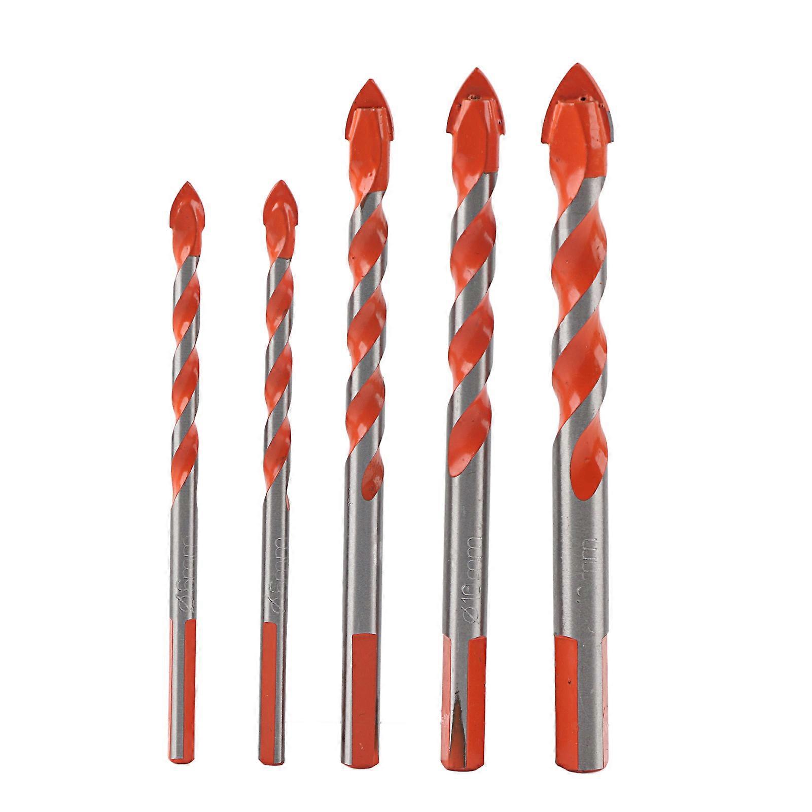 5Pcs Triangle Handle Alloy Multifunctional Drill Bits 6-12mm Blade Diameter for Electric Drill
