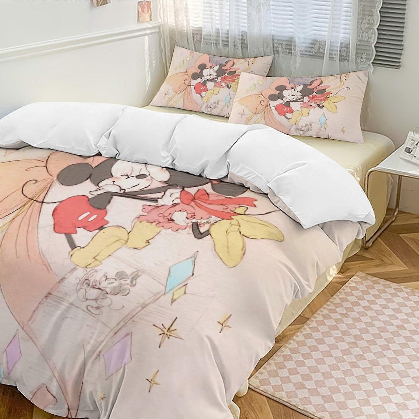 v4242  Bed Sheets Bedding Minnie MouseCartoon Collection 3-Piece Comforter Set, Personalized Bedding Decor for Kids And Teens  Bed Sheets  yuq4242