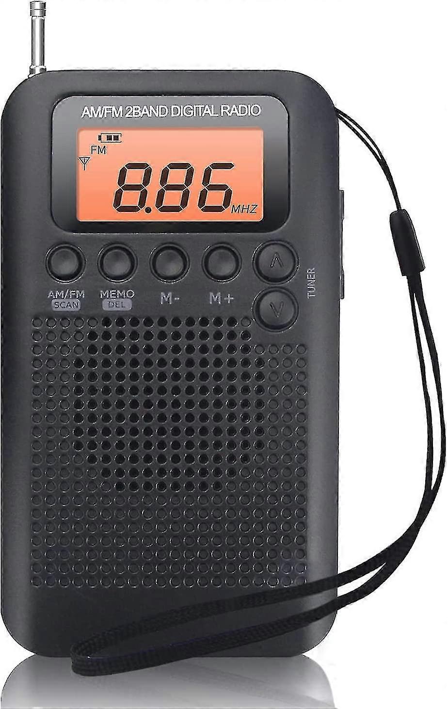 راديو محمول ميني FM / AM راديو رقمي ستيريو مع راديو محمول كابل مع سماعات رأس ومدمج