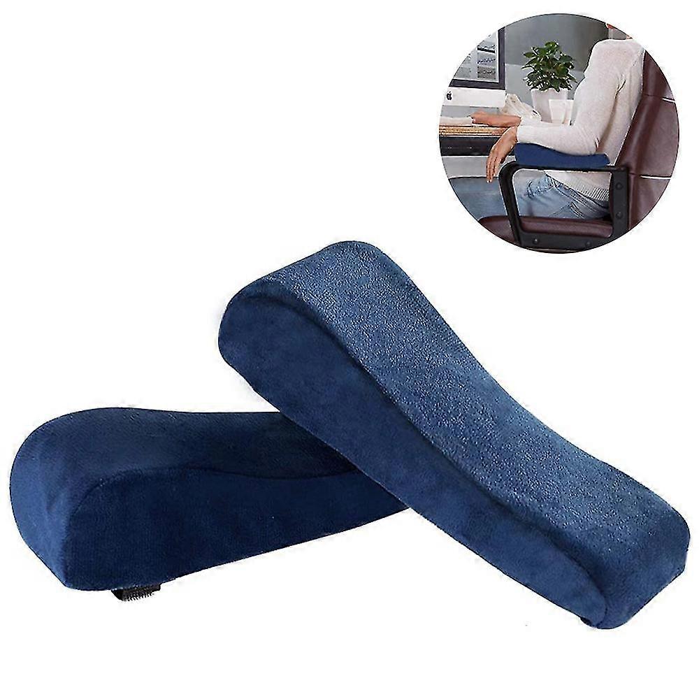 1 Pair Memory Foam Arm Rest Office Chair Armrest Pads And Elevated Sloped Armrest - Universal Cushion Covers For Armrest And Elbow Relief