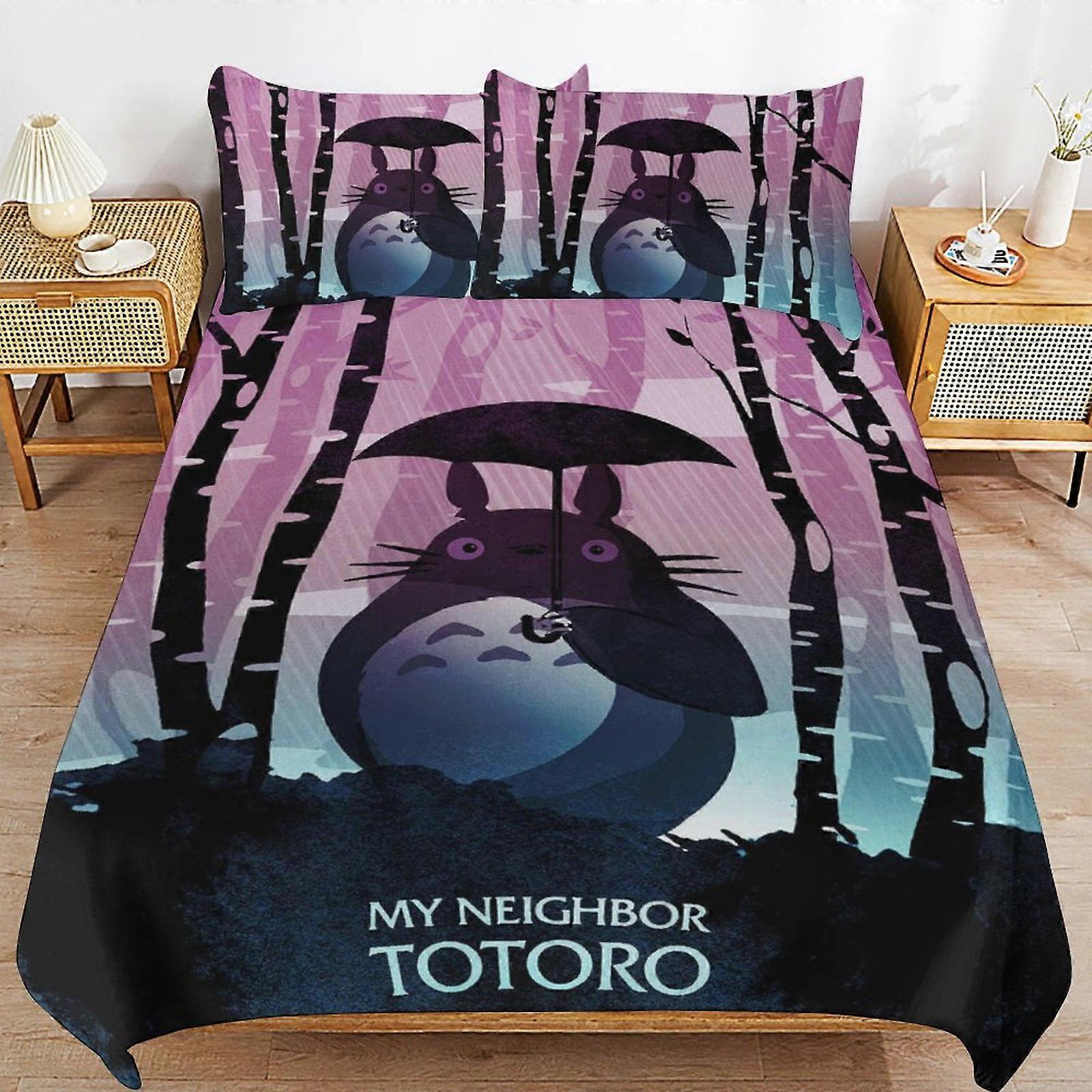 Bedding set GD243 Totoro Comforter Set 3 Pieces Quilt Cover Set Soft Bedding Sets for All Seasons (1 Comforter  2 Pillowcases) HZ243