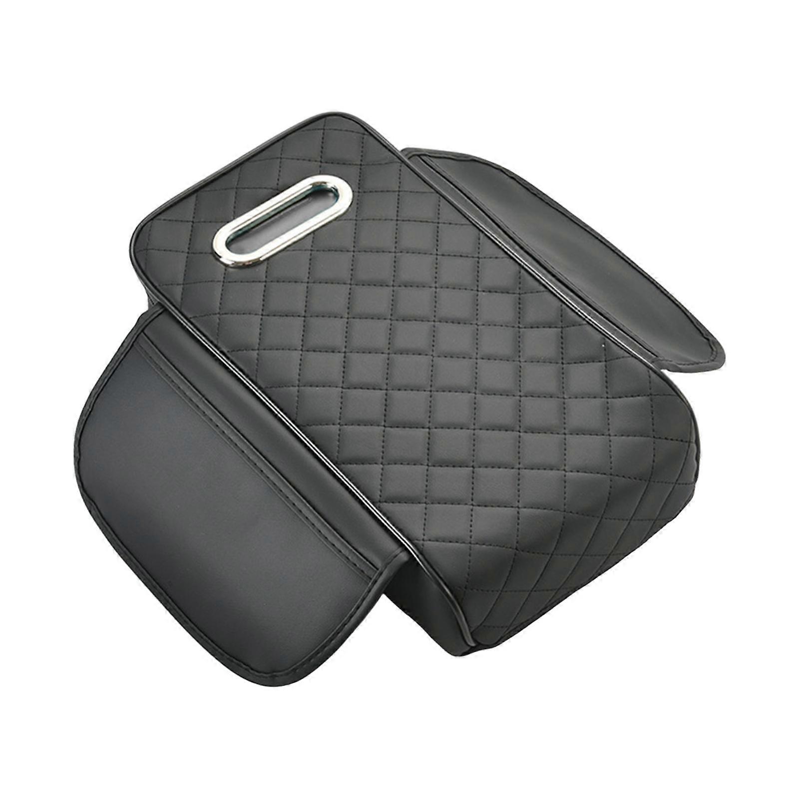 Generic Car Armrest Cushion Tissue Box Arm Rest Cushion Pad for Vehicle Black