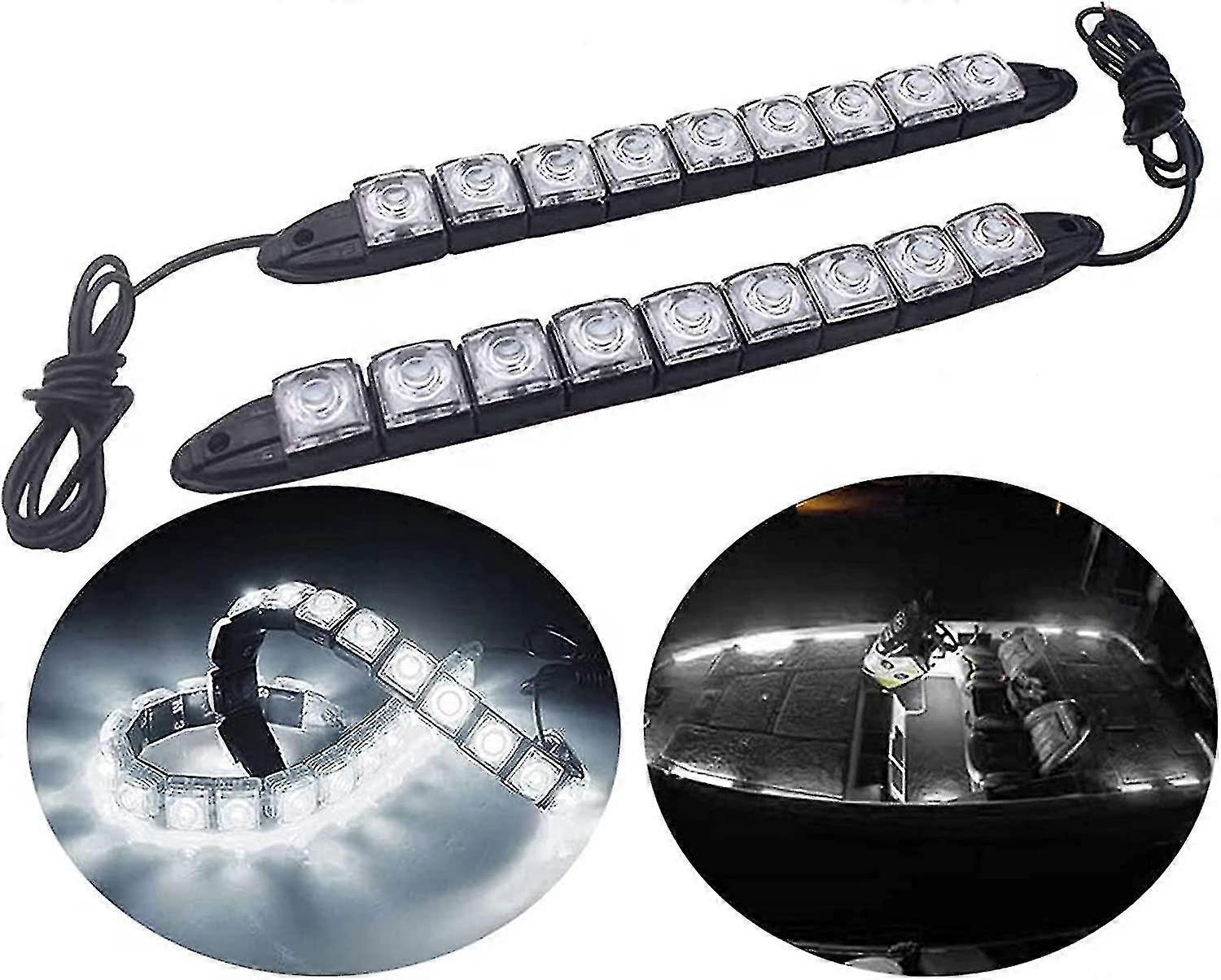 Boat Navigation Light, 2pcs 9w 12v 9 Led Navigation Light Boat Underwater Yacht Light White Navy Blue Light Ip67 Waterproof