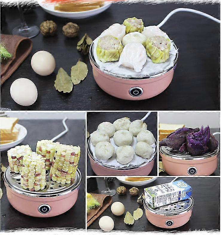 Pink Stainless Steel Electric Egg Steamer