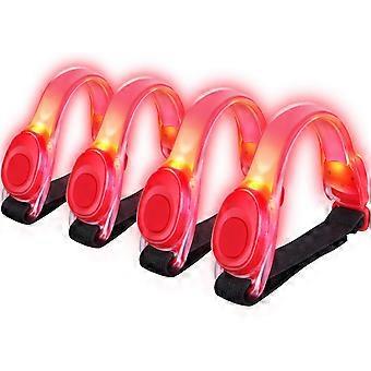 Sports Gear 4 Pieces LED Armbands, Reflective LED Armbands Light Strip Reflector Kids Safety Night Light for Running, Jogging, Dog Walking, Mountainee