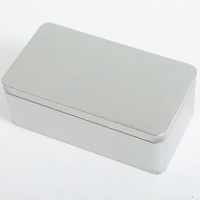 Metal Tin Box Rectangular Tinplate Box Tea Leaf Storage Containers Candies Organizer With Lids For Small Items, 1pc Zekai