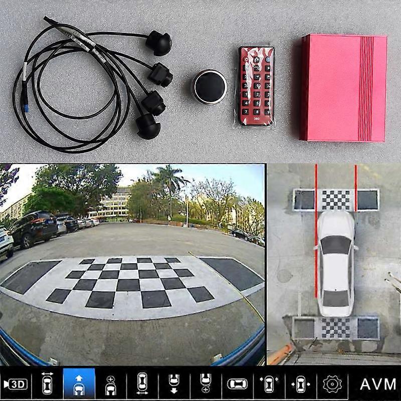 360°-Kamera für Auto AHD 3D 360° Autokamera Grad Vogelsichtsystem Auto Autokamera mit DVR-Nachtsicht Weitwinkel-360-Grad-Kamera