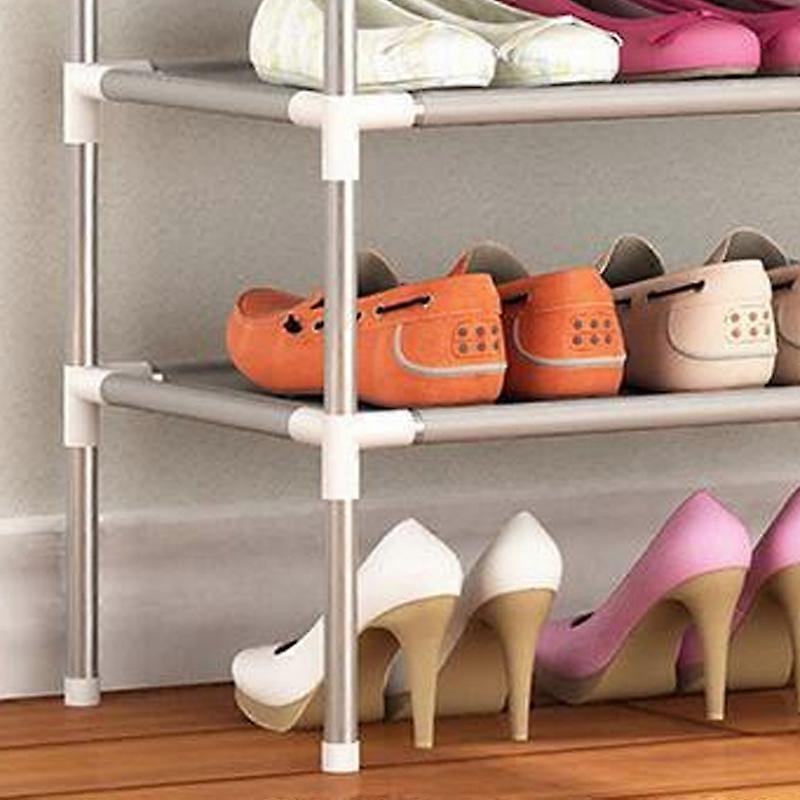 4-Layer Stackable Plastic Shoe Rack for Student Dormitory Multi-Layer Breathable Strong Compression Shoe Storage