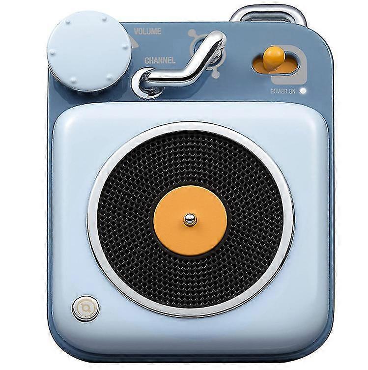 Portable Wireless Bluetooth Speaker with Retro Speaker Button(Blue)