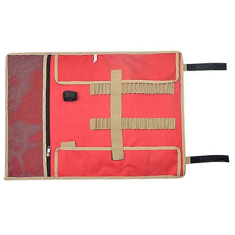 Red Portable Waterproof Oxford Cloth Tent Stakes Storage Bag with Hammer Tool