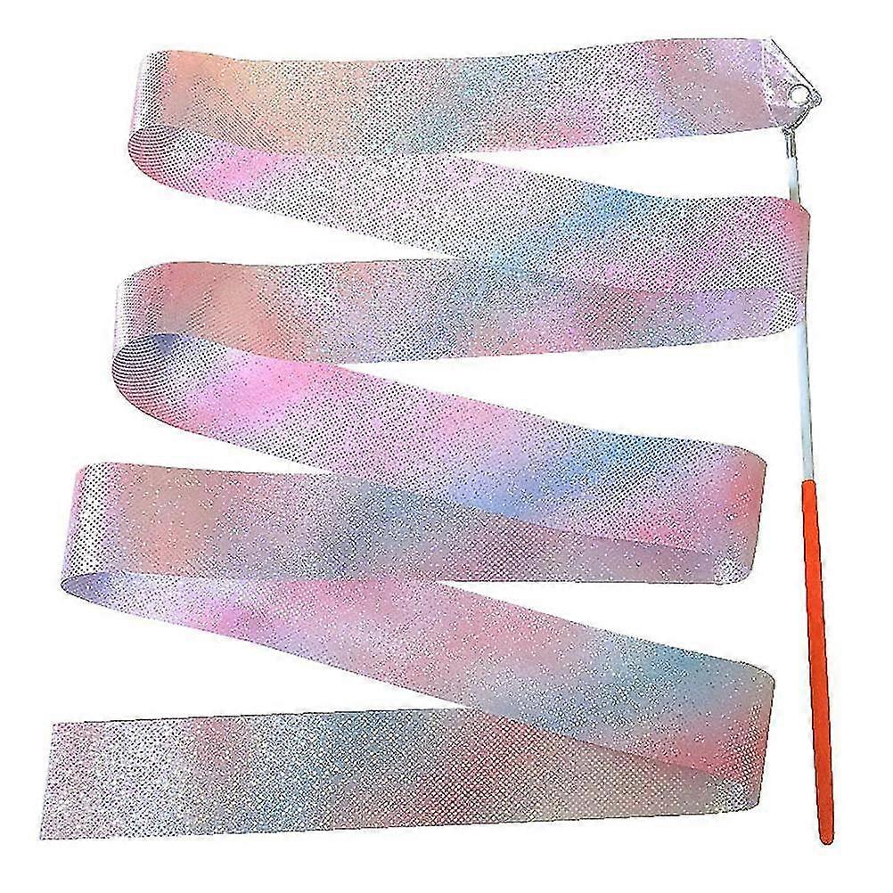 2m4m Glittering Rhythmic Ballet Twirling Wands for Gymnastics - Kids Artistic Dancing Silk Bands