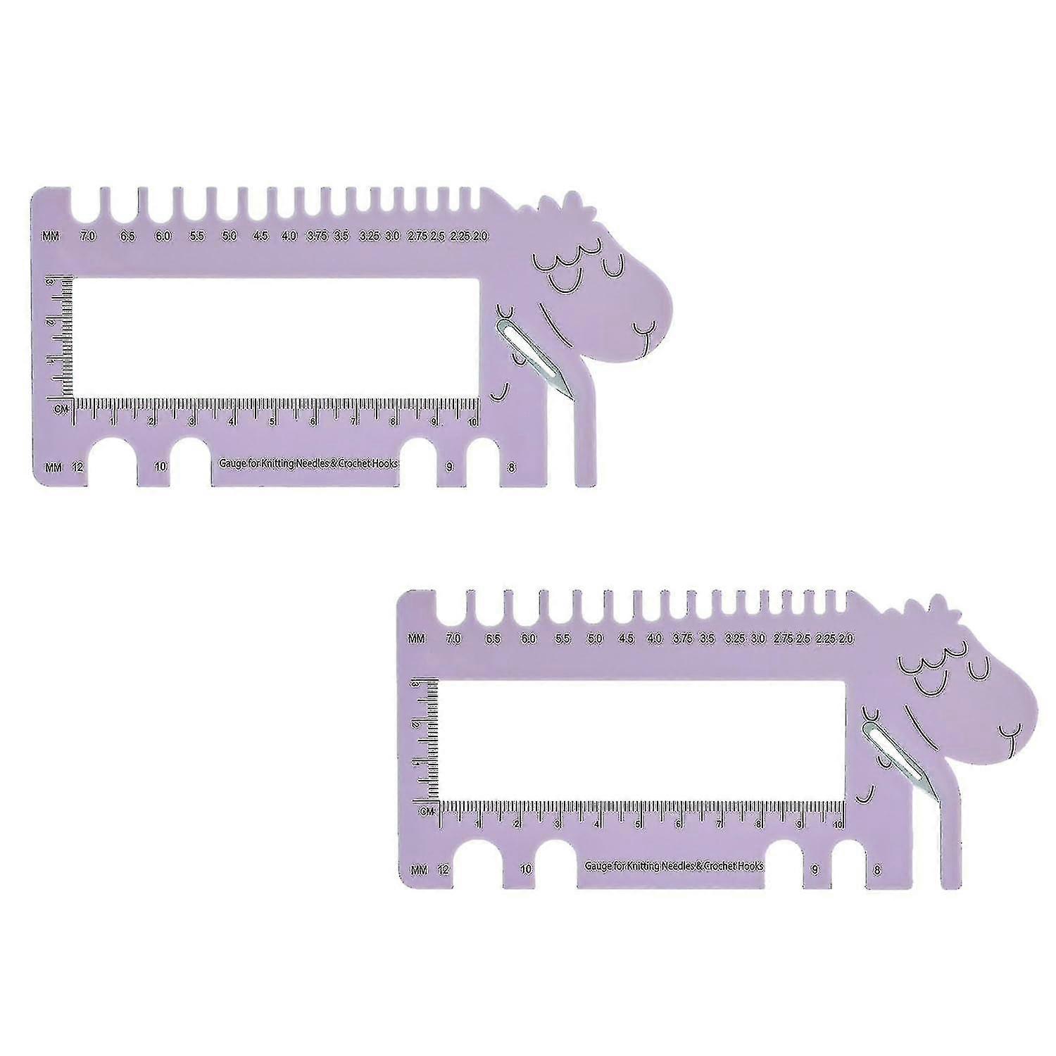 2 PCS Crochet Measuring Ruler Small Sheep Plastic Ruler Knitting Density Measuring Ruler Measuring Tools - q39