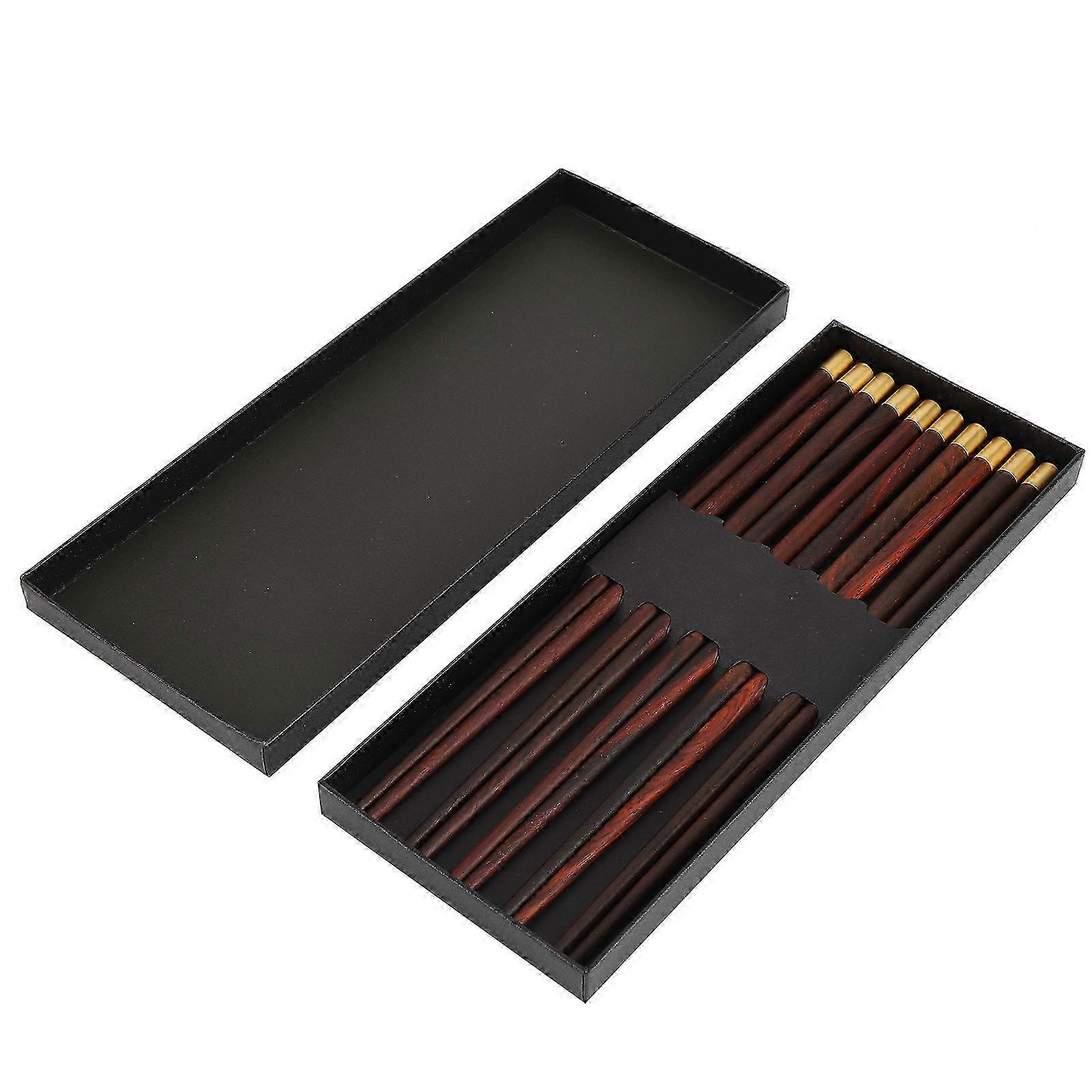 Chinese Style Wooden Chopsticks Set - 5 Pairs of Handcrafted Safe Tableware Gifts for Family and Friends