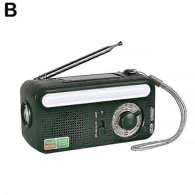 Solar Radio Hand Crank Dynamo Portable Am/fm Radio Flash Reading Lamp 2000mah Bank For Ph