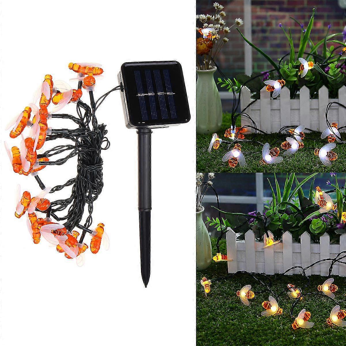 Solar String Lights 20led Outdoor Waterproof Simulation Honey Bees Decor,50% Offer
