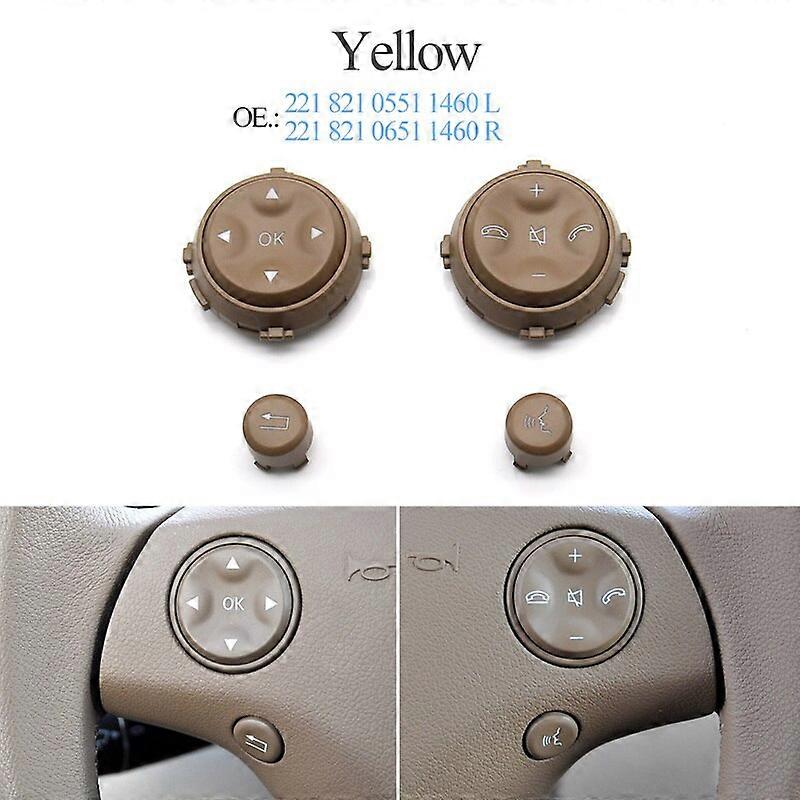Car Steering Wheel Multi-Function Switch Pull Buttons Kit Replacement For Mercedes Benz W221 W216 S CL CLASS S280 S300 2006-2009 Vehicle Steering Whee