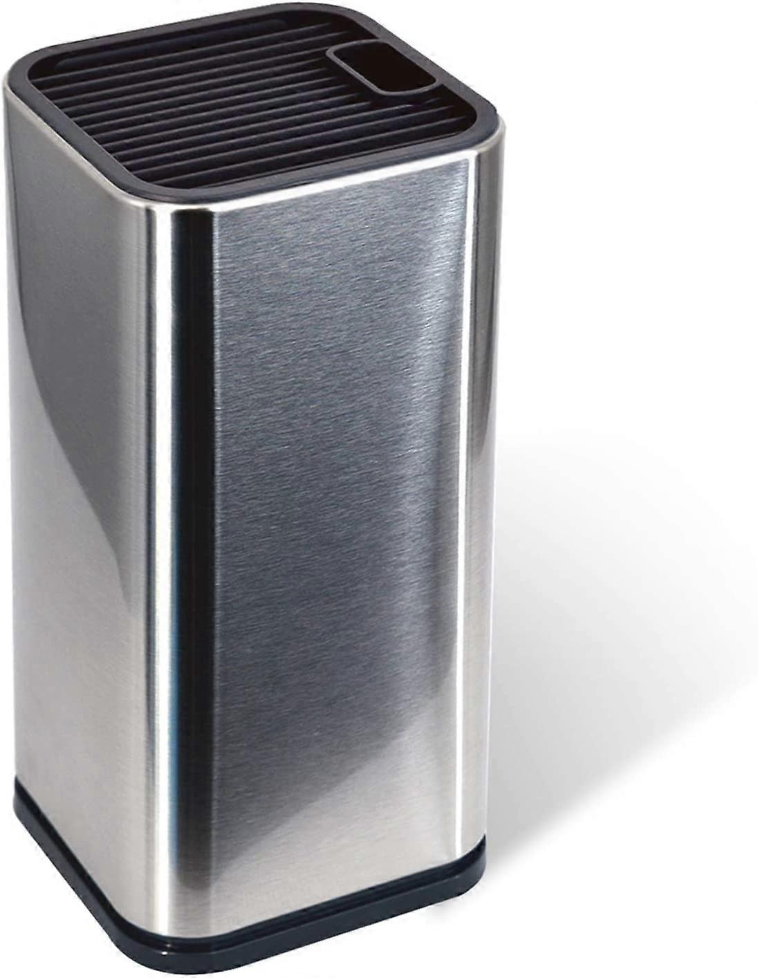 Stainless Steel Universal Knife Block Holder with Slots for Scissors or Sharpening Rod, Space Saver