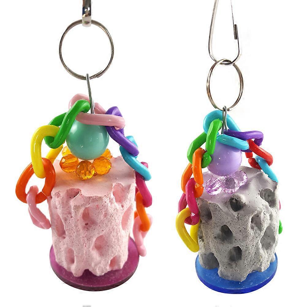 2pcs Grinding Stone Parrot Gnawed Toy Tree Root Design Pet Teeth Grinding Stone Pet Molars Stone for Parrot Mouse Rabbit Squirrel Hamster and Other Sm