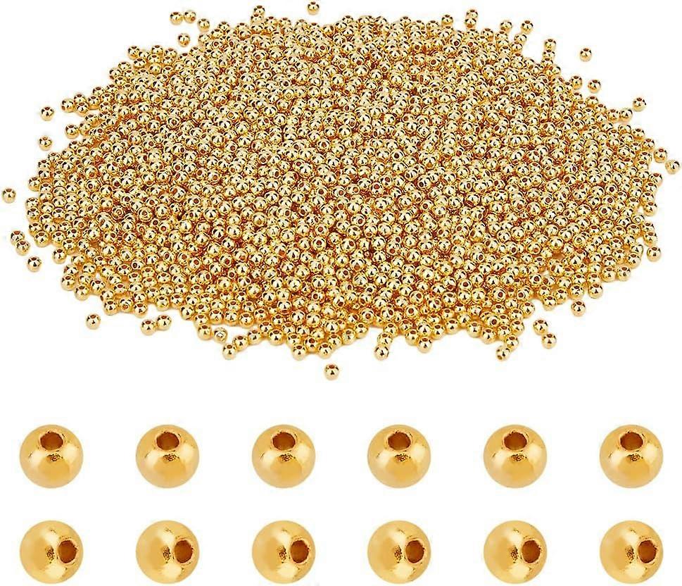 CCB Plastic Beads Round Golden 4x3.5mm Hole: 1.4mm 3000pcs/box