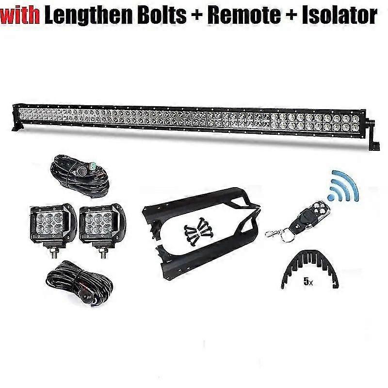 50 Inch 288w Offroad Dual Row Straight Combo Led Work Light Bar Mount Brackets Remote Controller Kit For Jeep Wrangler Tj 97-06
