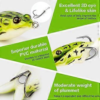 Topwater Frog Fishing Lure Kit - 5 Colors, 3cm 5g Soft Swimbait, Weedless Hooks For Bass & Trout - View #10