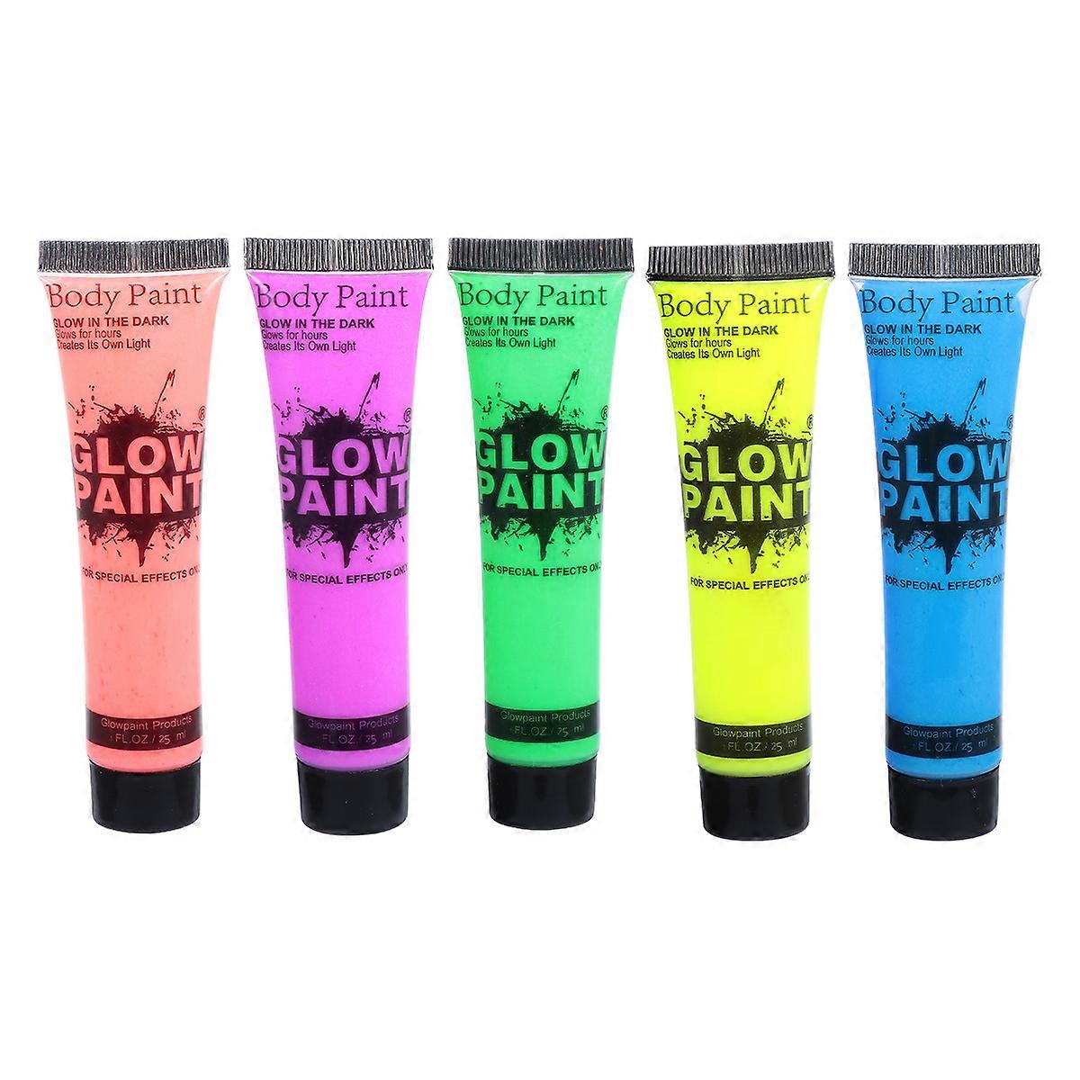 5 st kroppsfärg fluorescerande färg smink kroppsmålning neon ansiktsfärger