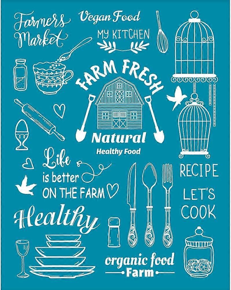 4x5 Inch Clay Stencils Cutlery Silk Screen for Polymer Farm Kitchen Silk Screen Stencils Mesh Transfer Stencils Text Theme Pigeon Mesh Stencil DIY